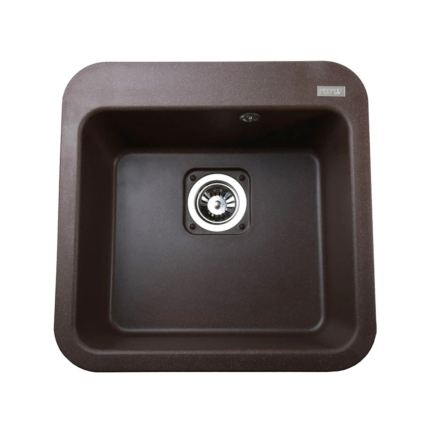 Гранітна мийка Globus Lux BARBORA 510x510-А0006, коричневий - Фото 3